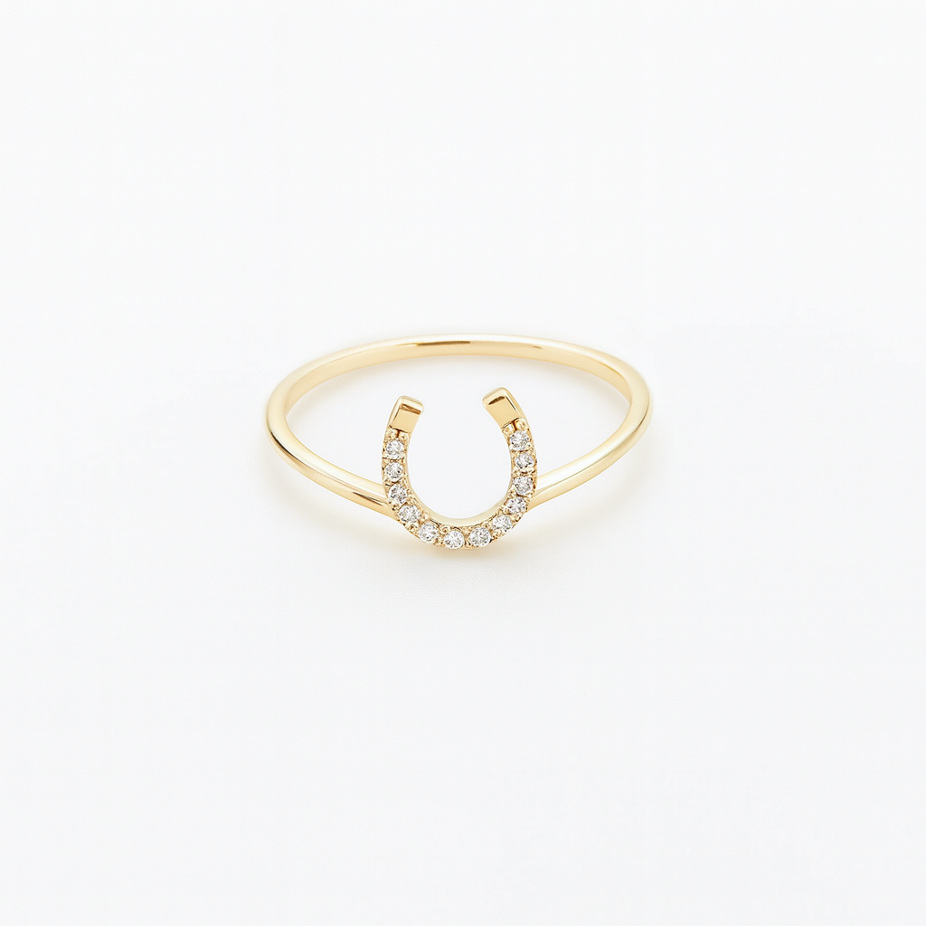 K18ダイヤ ホースシューリング