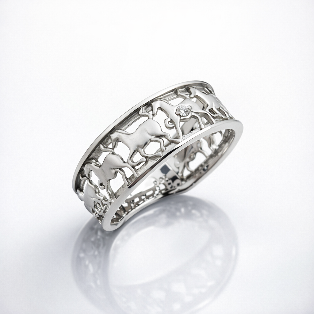 Pt ウマクイク（馬九）ダイヤ リング