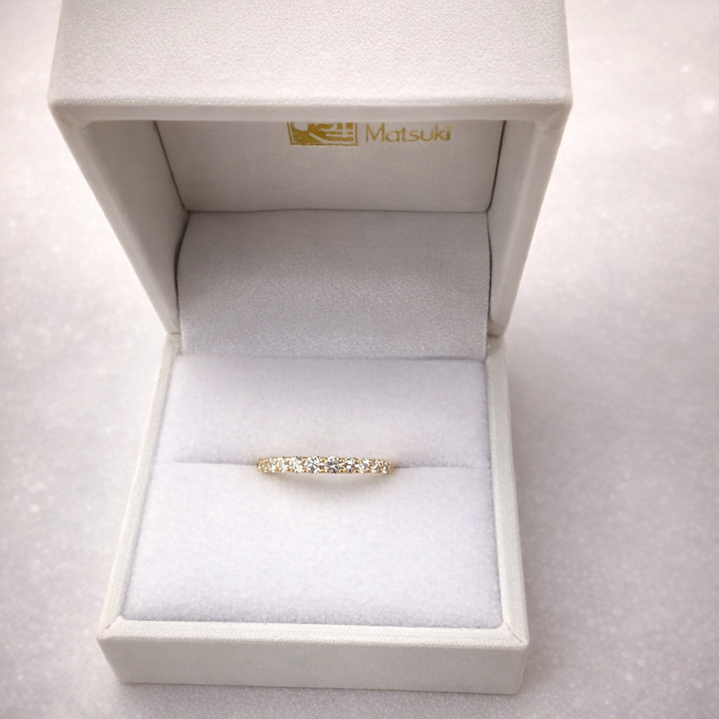 K18ダイヤ　ハーフエタニティリング